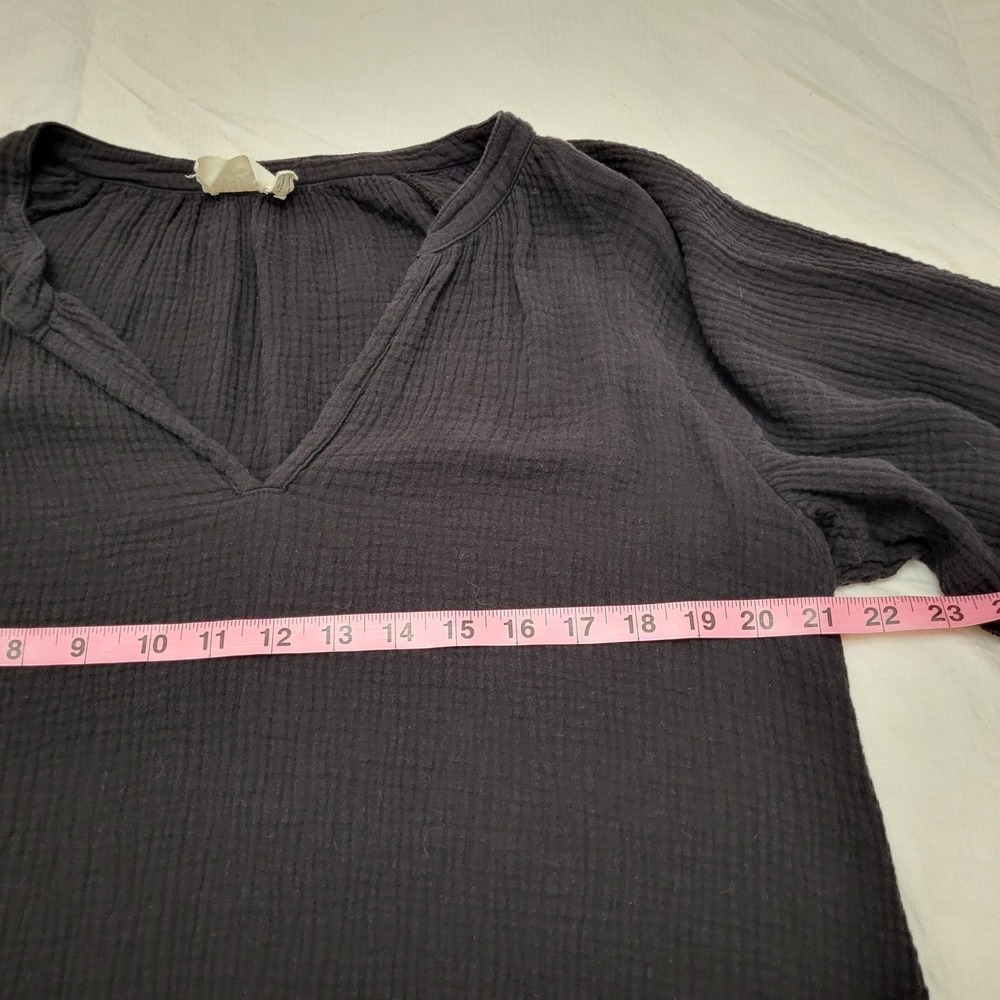 Nation LTD Gauze Muslin Black 100% Cotton Shift Shirt Mini Dress S - Picture 7 of 10